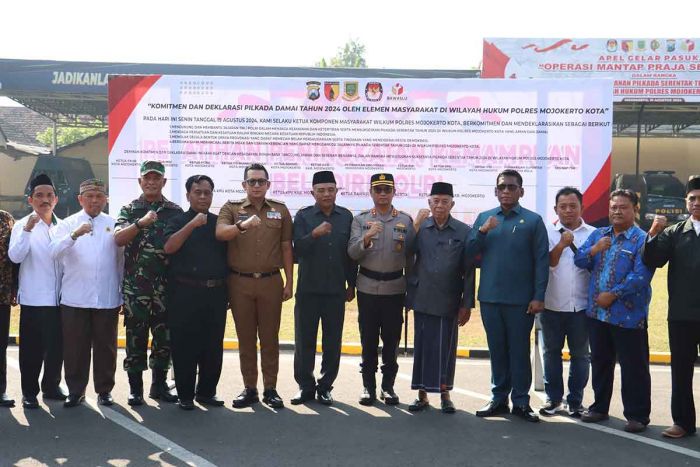 Polres Mojokerto Kota Ajak Seluruh Elemen Deklarasi Pilkada Damai Polres Mojokerto Kota Ajak Seluruh Elemen Deklarasi Pilkada Damai