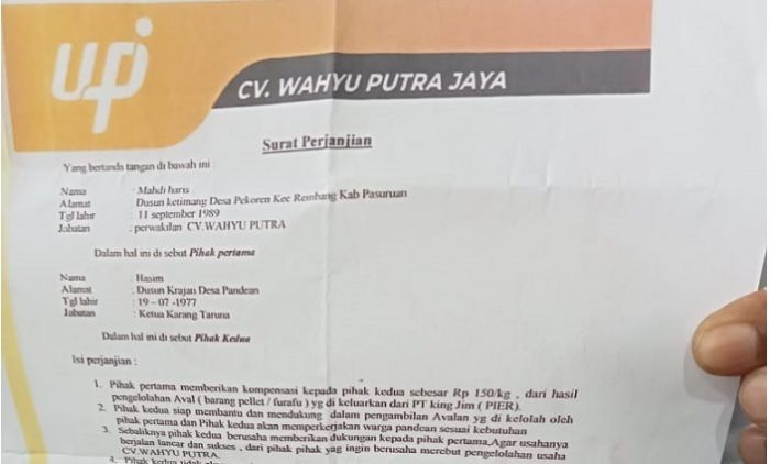 Berebut Pengelolaan Limbah PT KJI di Desa Pandean, Ternyata Sudah Ada Surat Perjanjian Berebut Pengelolaan Limbah PT KJI di Desa Pandean, Ternyata Sudah Ada Surat Perjanjian