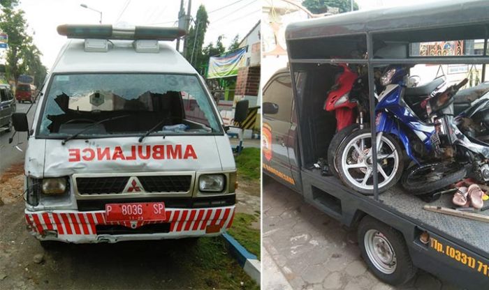 Ambulans Angkut Pasien di Jember Tabrak Iring-iringan Motor, 9 Orang Luka-luka Ambulans Angkut Pasien di Jember Tabrak Iring-iringan Motor, 9 Orang Luka-luka