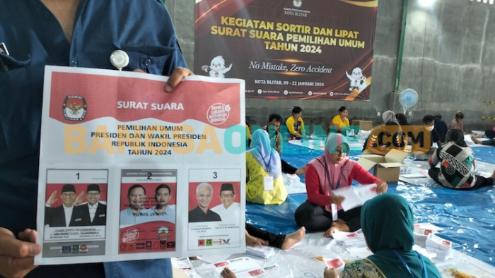 Hari ini KPU Kota Blitar Mulai Proses Lipat Surat Suara Pemilu 2024