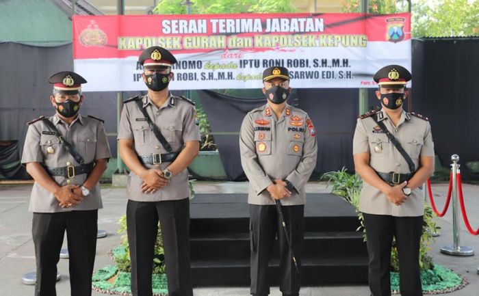 Kapolres Kediri Pimpin Sertijab Dua Kapolsek