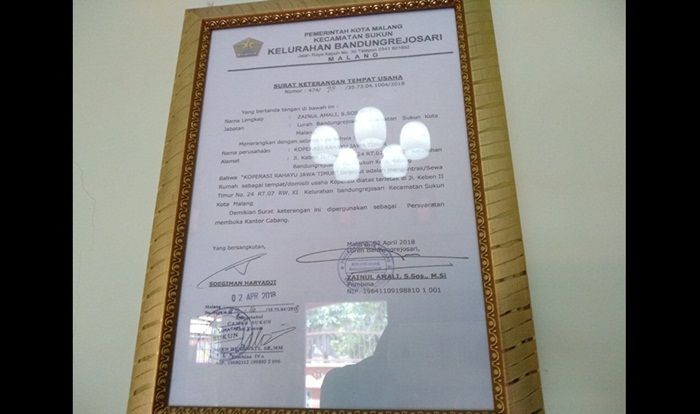 Diduga Bank Titil, KSU Rahayu Belum Terekomendasi Dinkop Kota Malang