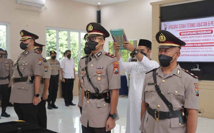 Berikut Pesan Kapolres Pasuruan saat Pimpin Sertijab 2 PJU