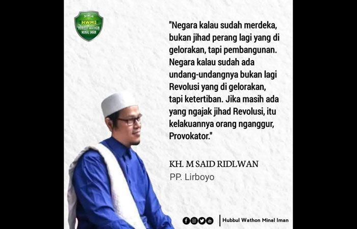 Dukung TNI-Polri, Pengasuh Ponpes Lirboyo Sebut Para Pengajak Jihad Orang Pengangguran Dukung TNI-Polri, Pengasuh Ponpes Lirboyo Sebut Para Pengajak Jihad Orang Pengangguran