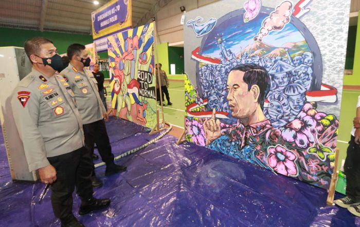 Salurkan Aspirasi Pecinta Seni, Polda Jawa Timur Gelar Bhayangkara Mural Festival 2021