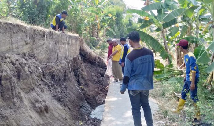 Tanggul Bengawan Solo di Desa Padang Bandung Ambles Tanggul Bengawan Solo di Desa Padang Bandung Ambles