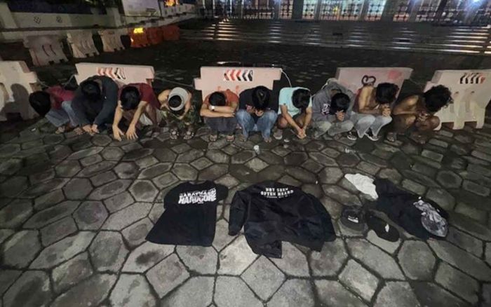 Diduga Hendak Tawuran, 10 Pelajar di Kawasan Masjid Al Akbar Surabaya Diamankan Polisi