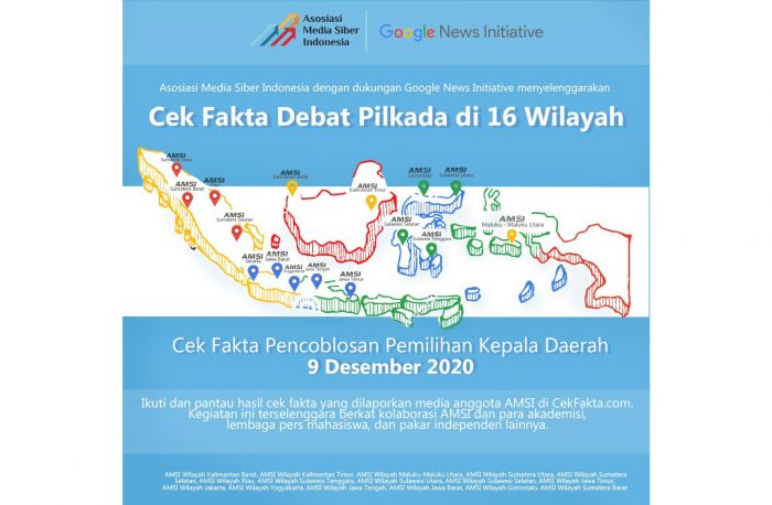 Tekan Hoaks Selama Tahapan Pilkada, AMSI Gelar Cek Fakta Pilkada 2020 di 16 Wilayah Tekan Hoaks Selama Tahapan Pilkada, AMSI Gelar Cek Fakta Pilkada 2020 di 16 Wilayah