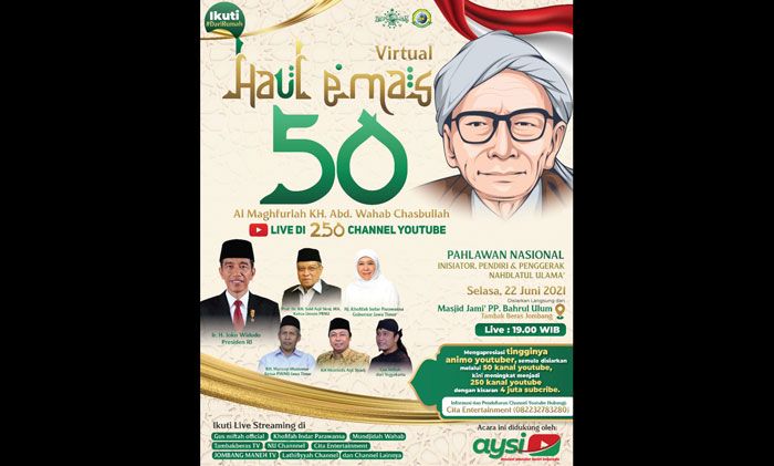 Bakal Dihadiri Presiden RI, 250 Channel YouTube Siap Siarkan Haul Emas Virtual Mbah Wahab Bakal Dihadiri Presiden RI, 250 Channel YouTube Siap Siarkan Haul Emas Virtual Mbah Wahab