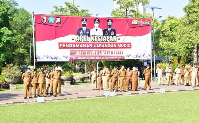 Peniadaan Mudik, Personel Gabungan Siaga di Perbatasan Sidoarjo Peniadaan Mudik, Personel Gabungan Siaga di Perbatasan Sidoarjo