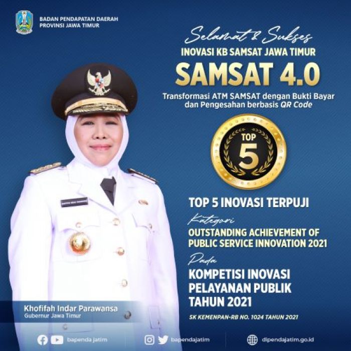Jatim Kembali Berprestasi, Pemenang Kategori Top Inovasi Pelayanan Publik Terpuji dalam KIPP 2021 Jatim Kembali Berprestasi, Pemenang Kategori Top Inovasi Pelayanan Publik Terpuji dalam KIPP 2021