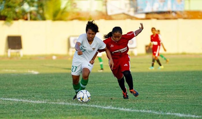 Uji Coba Perdana, Timnas Wanita Indonesia Gelontor Srikandi Mojopahit Mojokerto 16 Gol