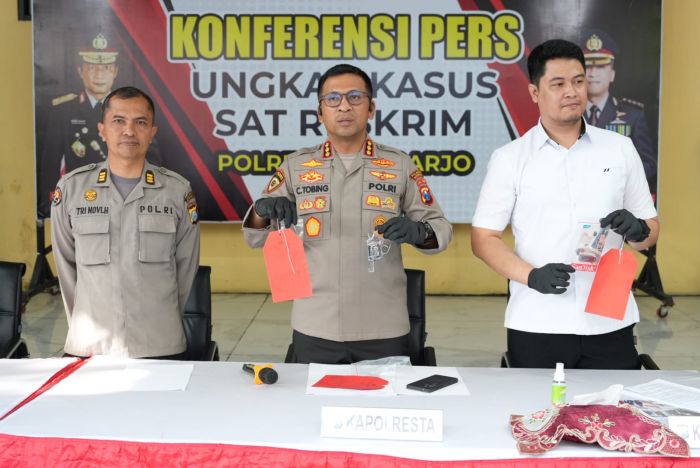 Curat Lintas Provinsi, Polresta Sidoarjo Tetapkan 6 Tersangka Pembobol Brankas di Taman Pinang