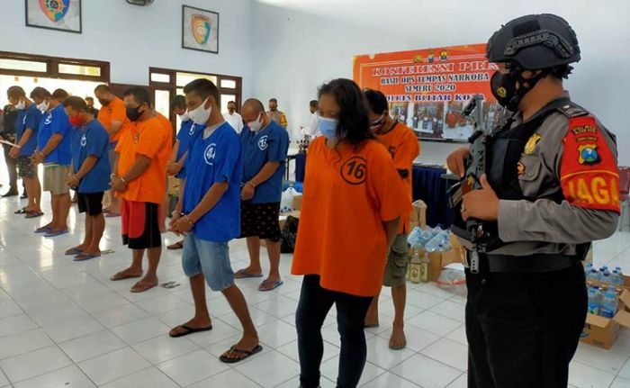 Operasi Tumpas Narkoba, Polres Blitar Kota Amankan 12 Tersangka, Salah Satunya IRT