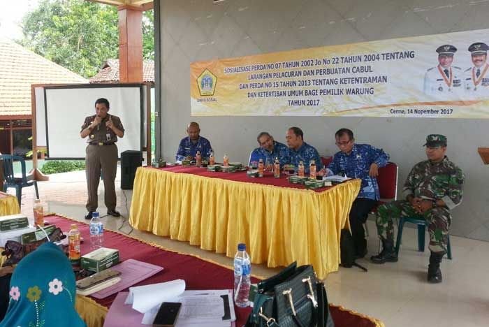 Dispol PP Gresik Sosialisasikan Perda Larangan Pelacuran di Kecamatan Cerme