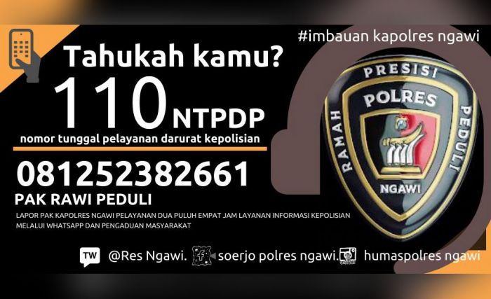 Maksimalkan Pelayanan, Kapolres Ngawi Sosialisasikan Nomor WA Kedaruratan Maksimalkan Pelayanan, Kapolres Ngawi Sosialisasikan Nomor WA Kedaruratan