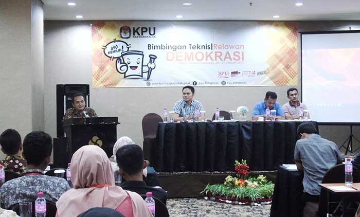 Bantu Tingkatkan Partisipasi Masyarakat, KPU Bangkalan Gelar Bimtek bagi 55 Relawan Demokrasi