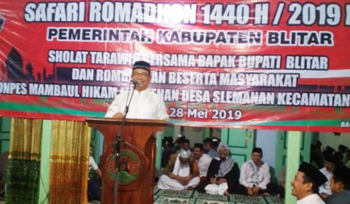 Safari Ramadan, Bupati Blitar Shalat Tarawih di Ponpes Mamba