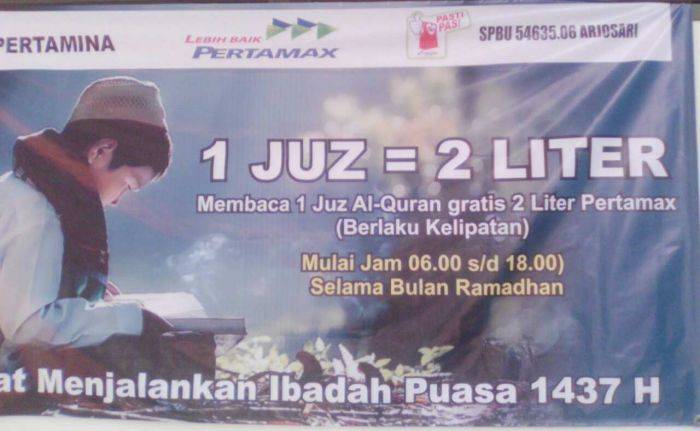 Ngaji 1 Juz Dapat Pertamax 2 Liter, Mau? Ngaji 1 Juz Dapat Pertamax 2 Liter, Mau?