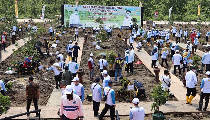 Pemprov Jatim Tanam Pohon Massal dan Tebar Bibit Ikan di Bendungan Semantok Nganjuk Pemprov Jatim Tanam Pohon Massal dan Tebar Bibit Ikan di Bendungan Semantok Nganjuk