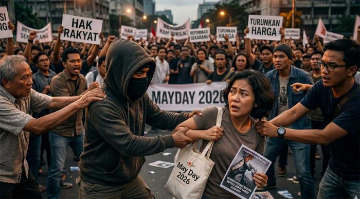 Mahasiswi Kehilangan HP Saat May Day 2026 di Pasuruan