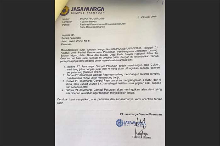 Jasa Marga Ingkari Janji, Warga Desa Rejoso Ancam Demo Besar-besaran