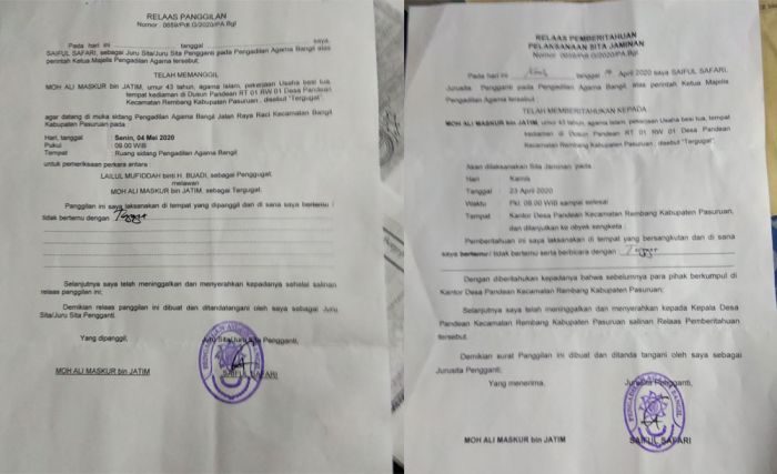 Tak Datangi Panggilan Sidang, PA Pasuruan Sita Rumah Pengusaha Rosokan