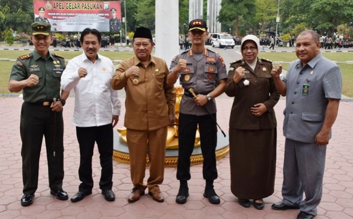 Cek Kesiapan Personel Jelang Pileg, Polresta Sidoarjo Gelar Pasukan