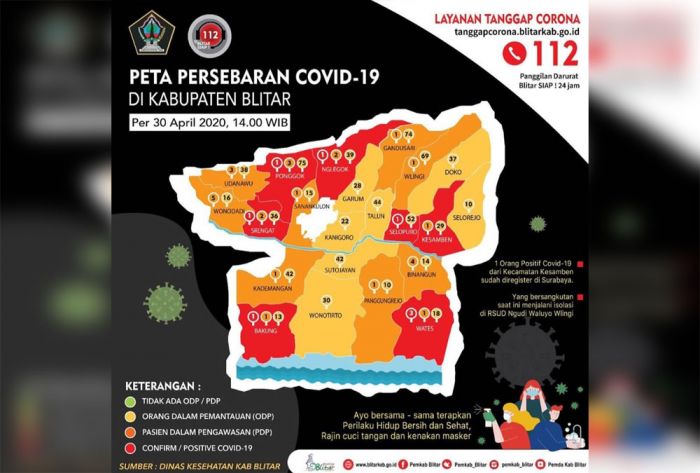 7 Kecamatan di Kabupaten Blitar Masuk Zona Merah Covid-19 7 Kecamatan di Kabupaten Blitar Masuk Zona Merah Covid-19