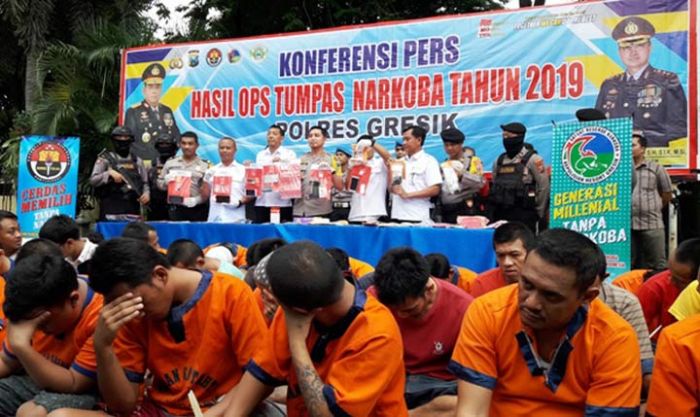 Sebulan Bekuk 70 Tersangka Narkoba, Polres Gresik Peringkat 3 se-Jatim