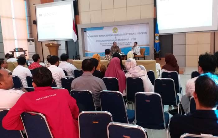 Gandeng BNSP, UTM Gelar Workshop Sekaligus MoU Pengembangan LSP