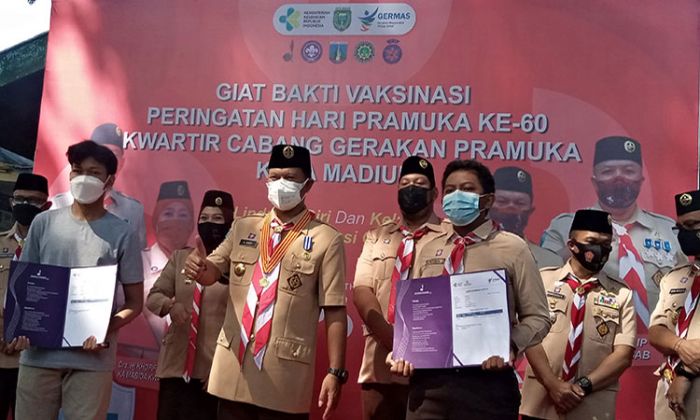 Peringati Hari Pramuka Ke-60, Pemkot Madiun Gelar Giat Bakti Vaksinasi Covid-19