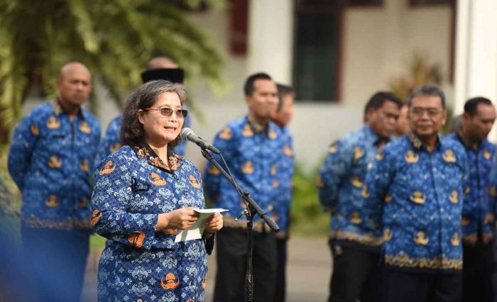 Pj Wali Kota Kediri Pamitan saat Apel Bersama Pj Wali Kota Kediri Pamitan saat Apel Bersama
