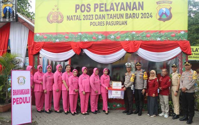 Bersama Bhayangkari, Kapolres Pasuruan Tinjau Operasi Lilin Semeru 2023 