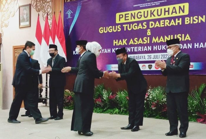 Gubernur Khofifah Harap Gugus Tugas Bisnis dan HAM Bisa Proteksi Mamin