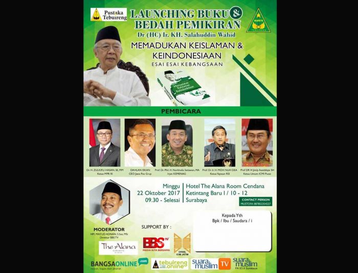 Zulkifli Hasan, Dahlan Iskan, M Nuh, dan Jimly Asshidiqie Bakal Bahas Buku Gus Solah Zulkifli Hasan, Dahlan Iskan, M Nuh, dan Jimly Asshidiqie Bakal Bahas Buku Gus Solah