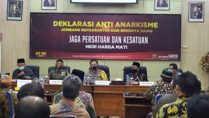 Jaga Persatuan dan Kesatuan, Polres Jombang Gelar Deklarasi Anti Anarkisme Jaga Persatuan dan Kesatuan, Polres Jombang Gelar Deklarasi Anti Anarkisme