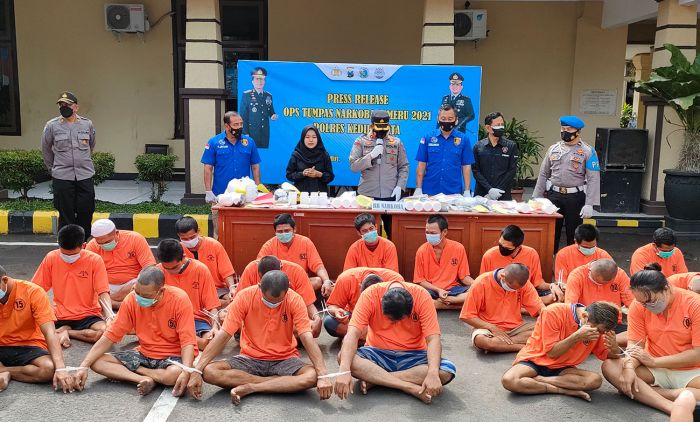 Dua Pekan Operasi Tumpas Narkoba, Polres Kediri Kota Ringkus 20 Pengedar