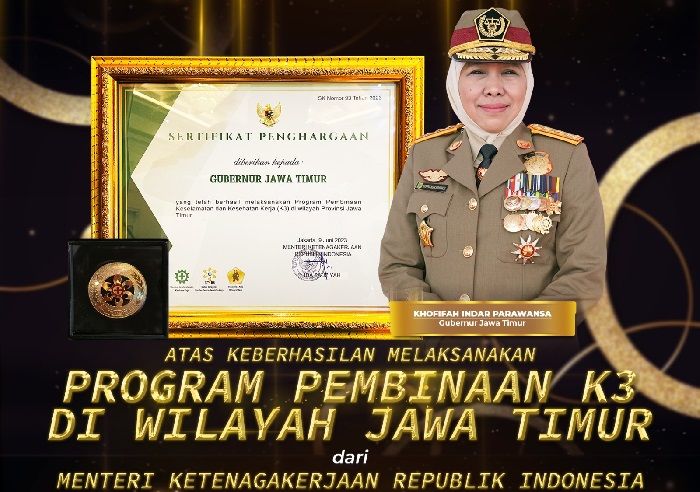 Lima Kali Terima Penghargaan Pembina K3, Khofifah: Penyemangat Tingkatkan Produktivitas Lima Kali Terima Penghargaan Pembina K3, Khofifah: Penyemangat Tingkatkan Produktivitas