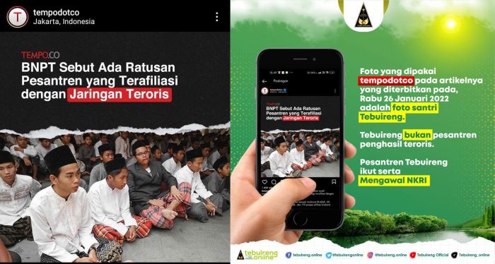 Jadikan Foto Santri Tebuireng Sebagai Background Postingan Pesantren Jaringan Teroris, Tempo Dikecam