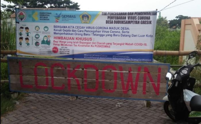 Pasien Covid-19 di Gresik Terus Naik, Desa-Desa Tutup Jalan Masuk