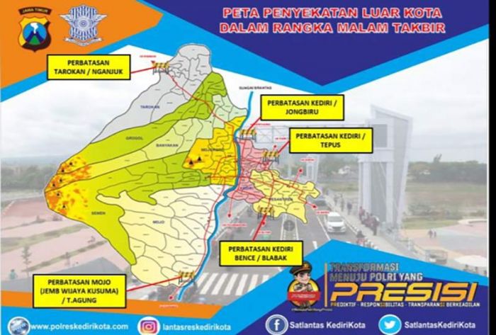 Larang Takbir Keliling, Polres Kediri Kota Siapkan 12 Titik Penyekatan