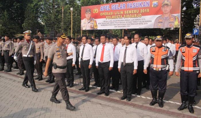 Kapolresta Sidoarjo Pimpin Apel Gelar Pasukan Operasi Lilin Semeru 2019