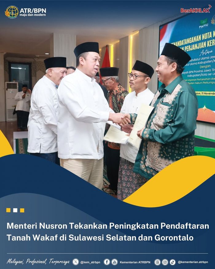 Menteri Nusron Ingatkan soal Target Pendaftaran Tanah Wakaf di 2025 Menteri Nusron Ingatkan soal Target Pendaftaran Tanah Wakaf di 2025