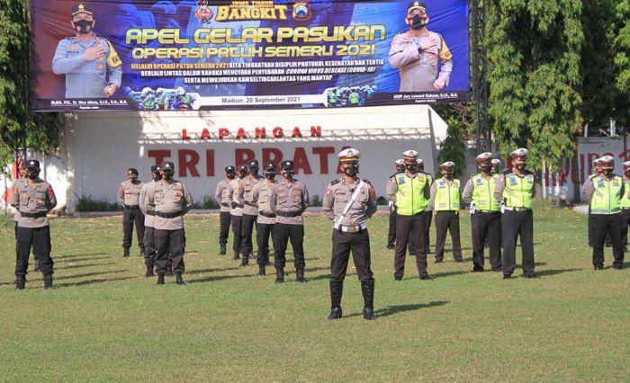 Apel Gelar Pasukan Operasi Patuh Semeru 2021, Kapolres Madiun Minta Kedepankan Edukasi