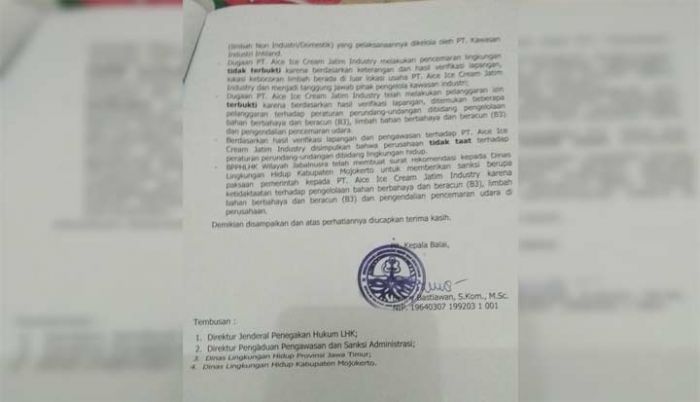Diduga Langgar Aturan Limbah B3, Gakum Rekom KLH Sanksi PT Aice Diduga Langgar Aturan Limbah B3, Gakum Rekom KLH Sanksi PT Aice