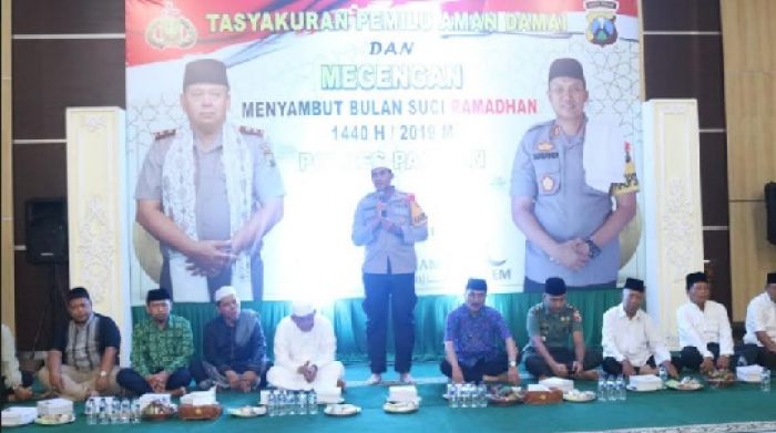 Kapolres Pacitan Gelar Syukuran Pemilu Damai dan Megengan Bersama