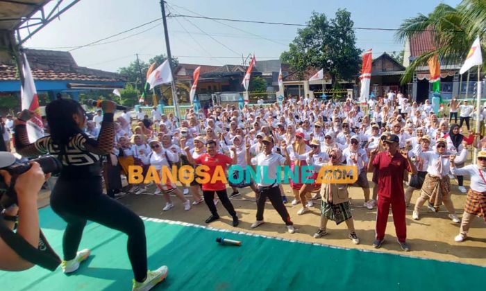 Peringati HUT ke-14 PIRA dan Hari Santri Nasional, DPC Gerindra Gresik Gelar Senam Bersama