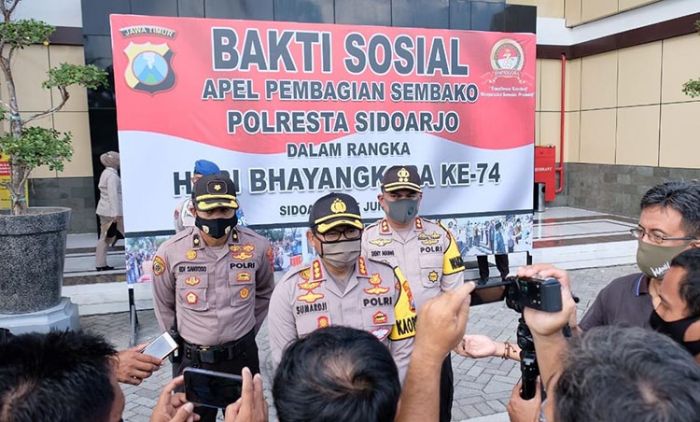 Sambut Hari Bhayangkara ke-74, Polresta Sidoarjo Bagikan Sembako