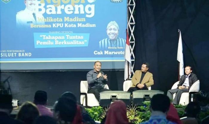 ​Evaluasi Pelaksanaan Pemilu, KPU Madiun Gelar Ngopi Bareng Wali Kota